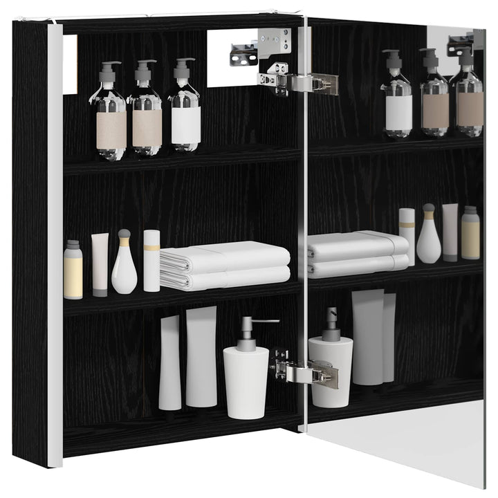 Badeværelsesspejlskab Sort eg 43 x 11,5 x 60,5 cm