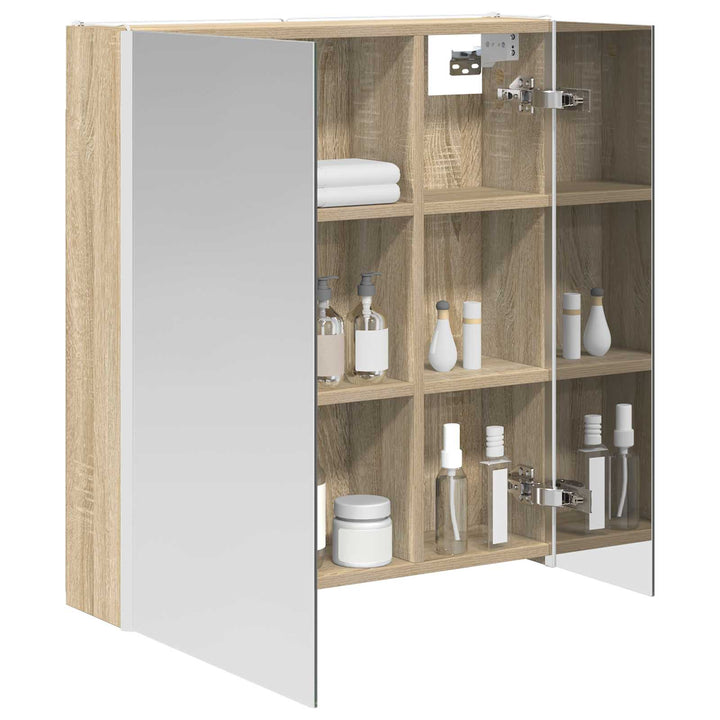Badeværelsesspejlskab Sonoma eg 63,5 x 15,5 x 70 cm