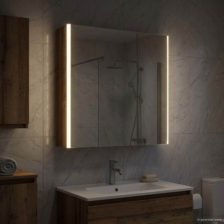 Badeværelsesspejlskab Gammelt træ 63,5 x 15,5 x 70 cm