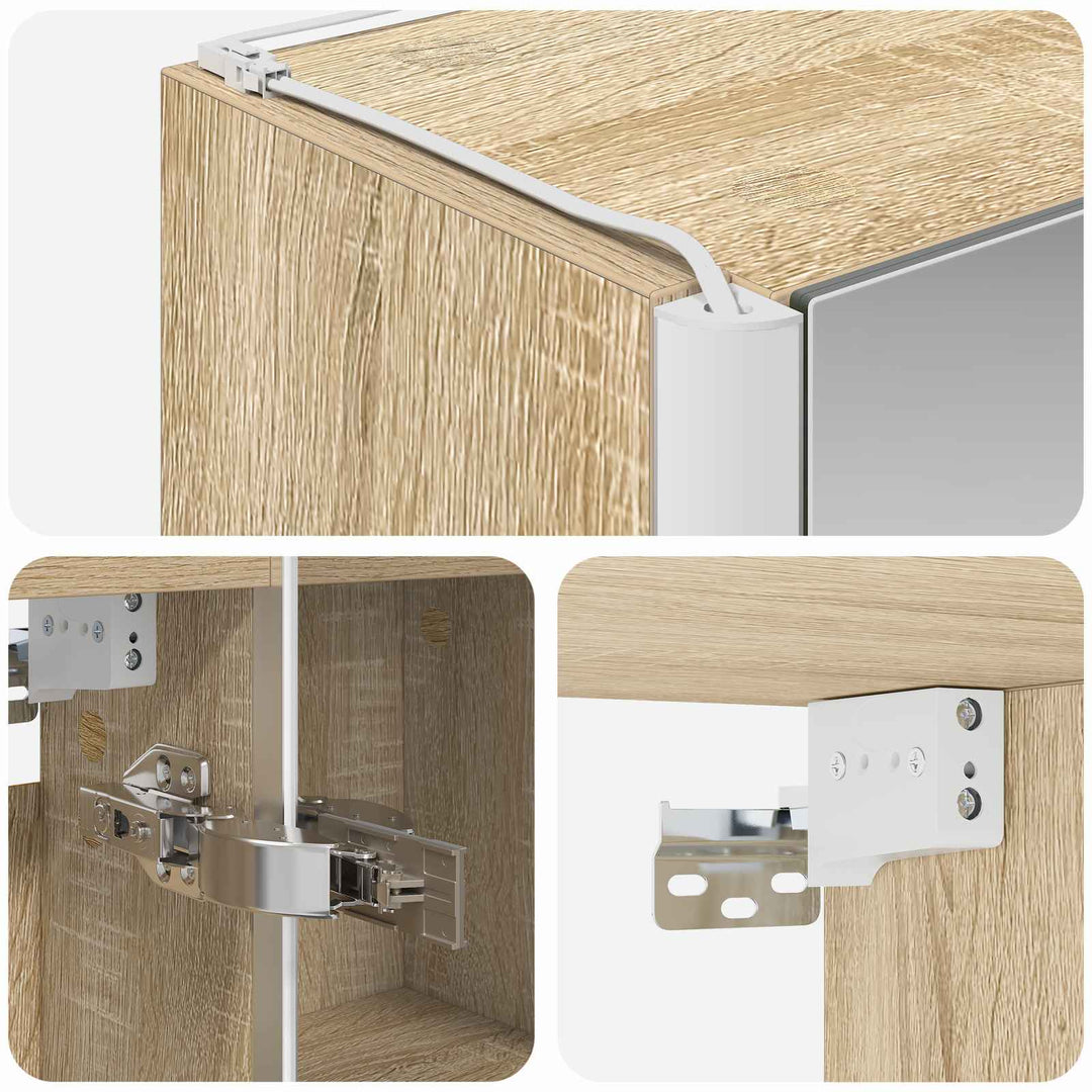 Badeværelsesspejlskab Sonoma eg 63,5 x 15,5 x 60,5 cm