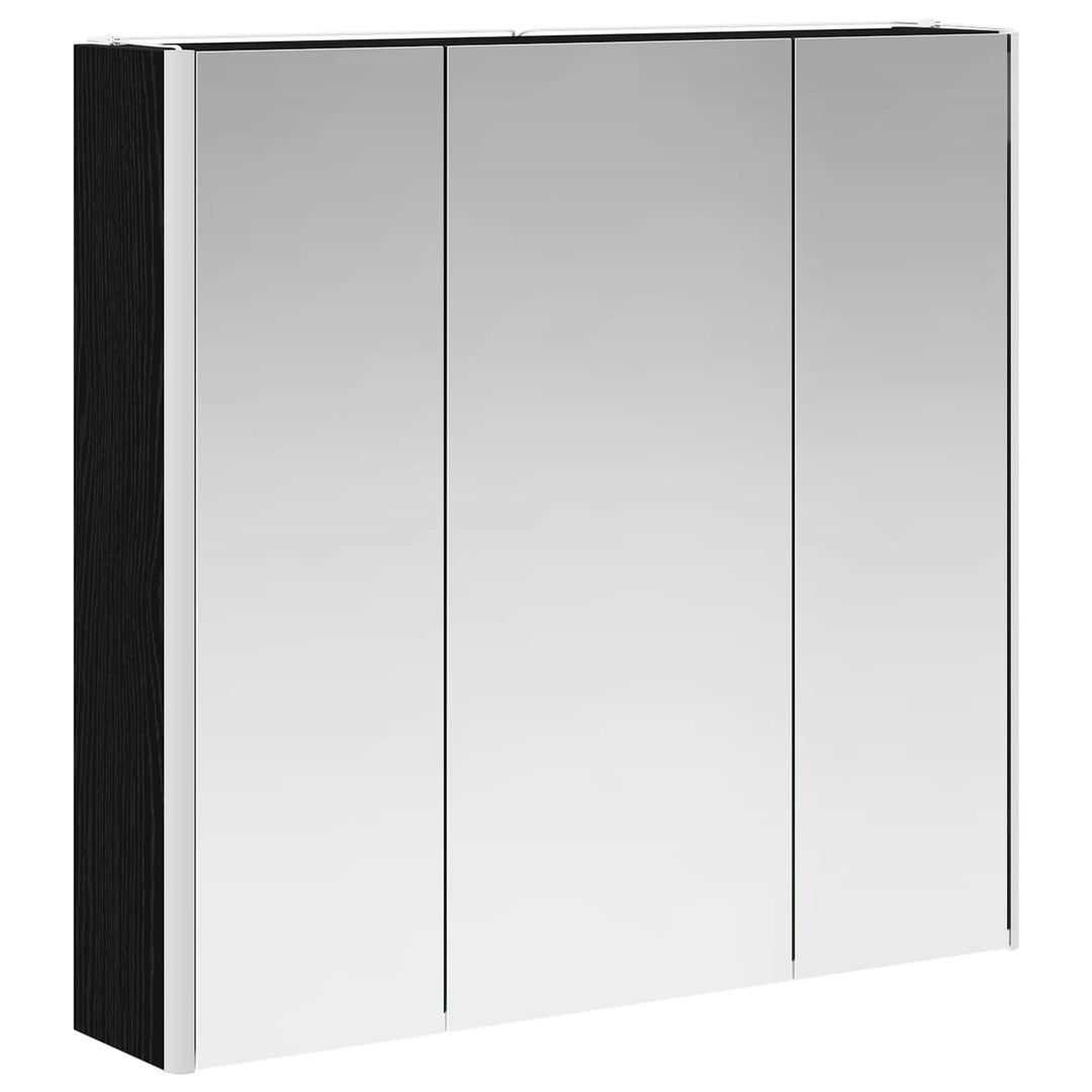 Badeværelsesspejlskab med hylde Sort eg 73.5 x 15.5 x 70 cm