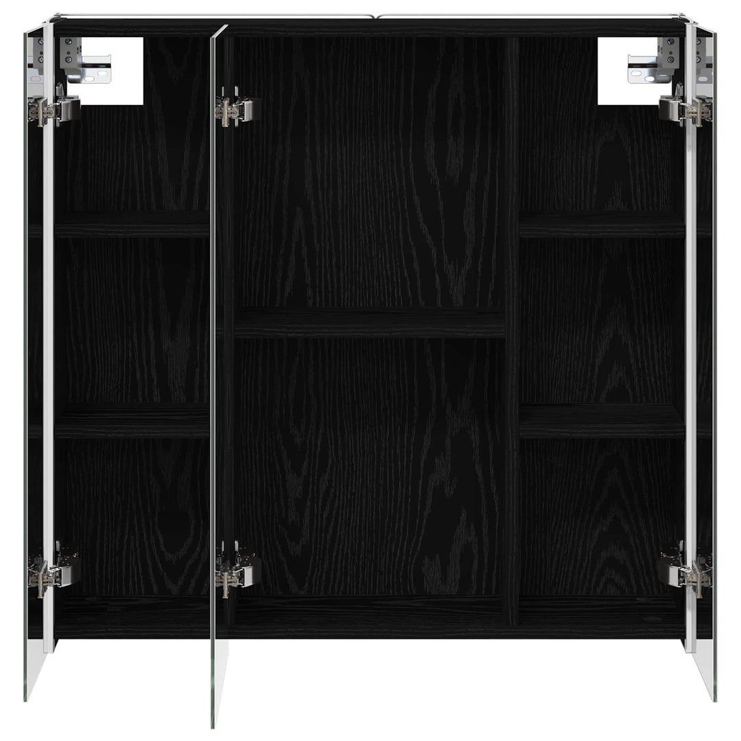 Badeværelsesspejlskab med hylde Sort eg 73.5 x 15.5 x 70 cm