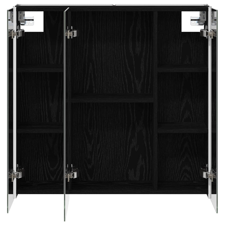Badeværelsesspejlskab med hylde Sort eg 73.5 x 15.5 x 70 cm
