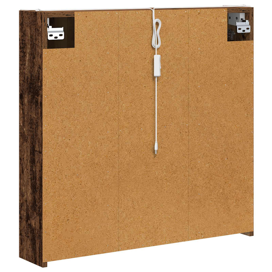 Badeværelsesspejlskab med hylde Gammelt træ 73.5 x 15.5 x 70 cm