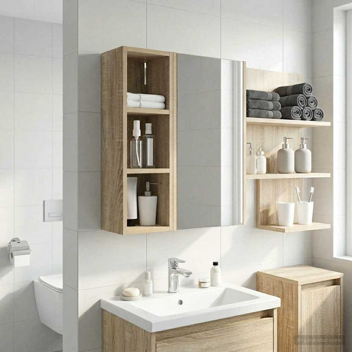 Badeværelsesvægskab Sonoma eg 20 x 16 x 62,5 cm Konstrueret træ