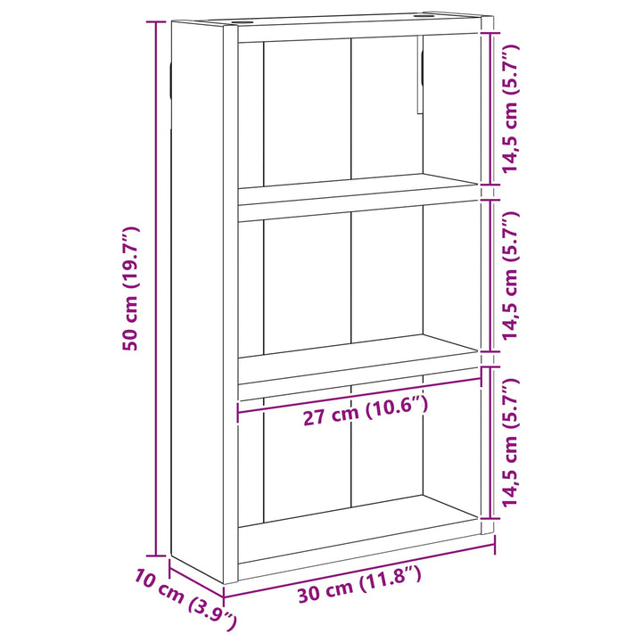 Badeværelsesvægskab Artisan eg 30 x 10 x 50 cm Konstrueret træ