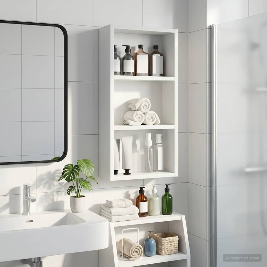 Badeværelsesvægskab Hvid 30 x 10 x 60,5 cm Konstrueret træ
