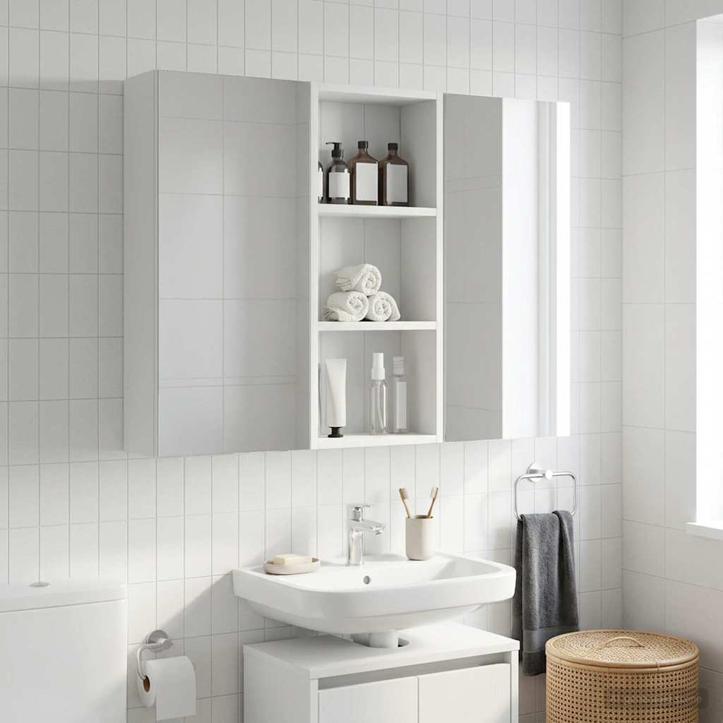 Badeværelsesvægskab Hvid 30 x 14 x 70 cm Konstrueret træ