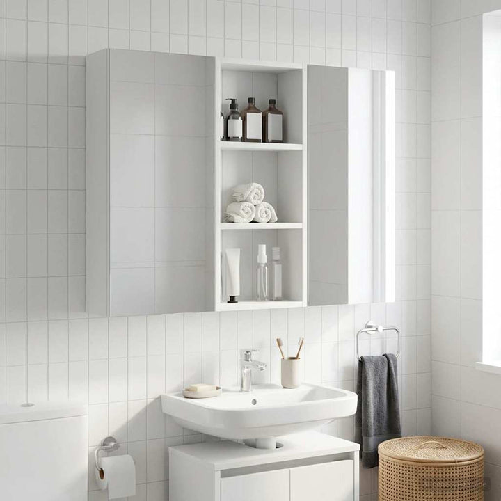 Badeværelsesvægskab Hvid 30 x 14 x 70 cm Konstrueret træ