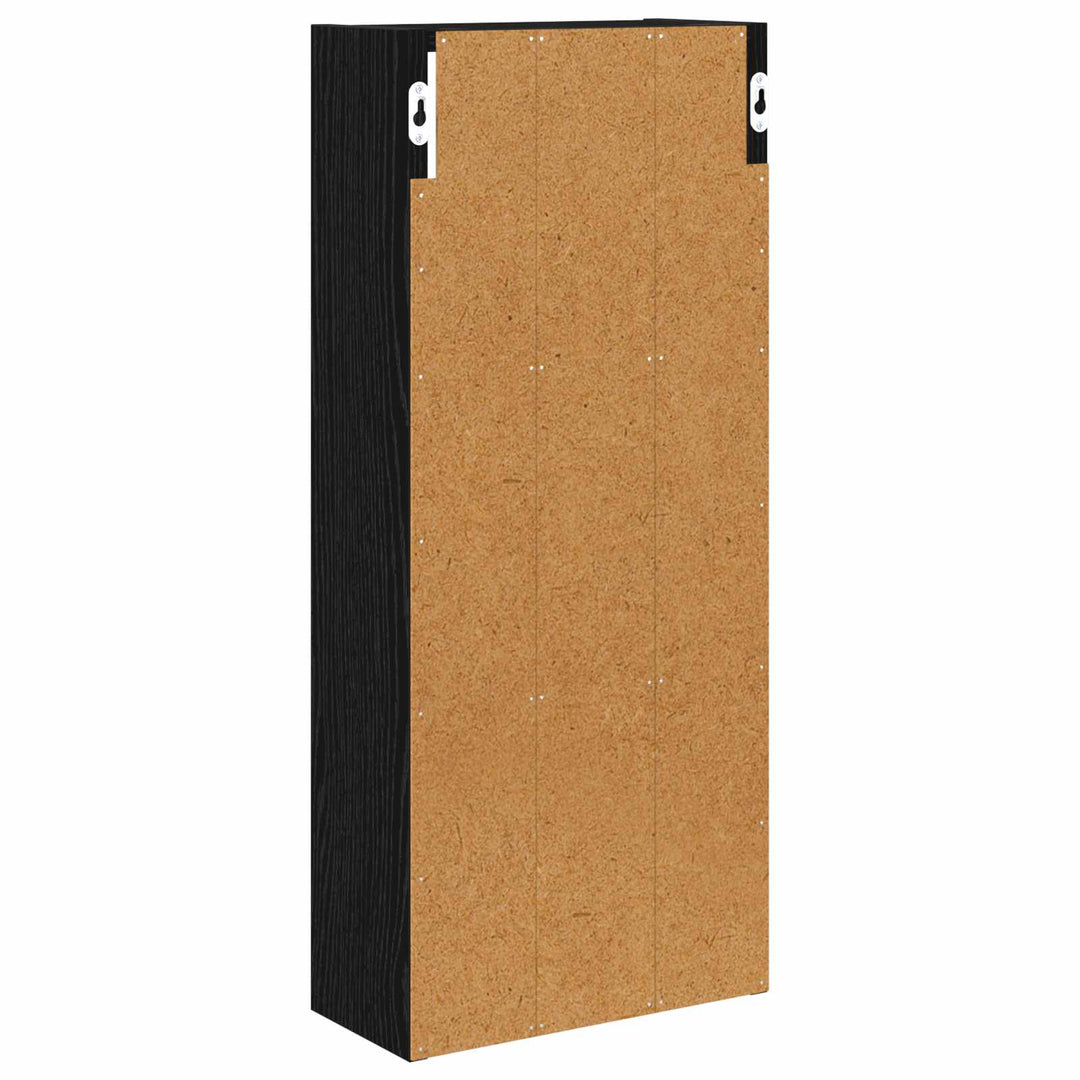 Badeværelsesvægskab Sort Eg 30 x 14 x 70 cm Konstrueret træ