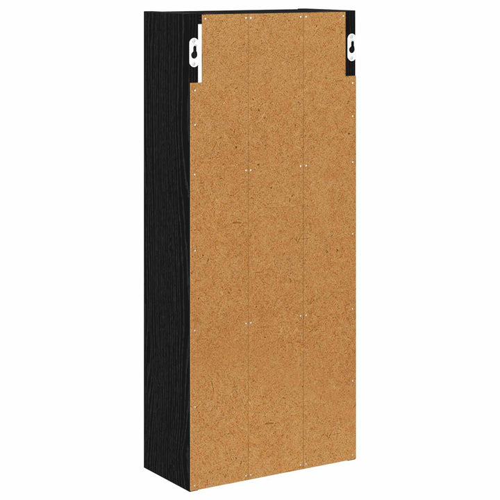 Badeværelsesvægskab Sort Eg 30 x 14 x 70 cm Konstrueret træ