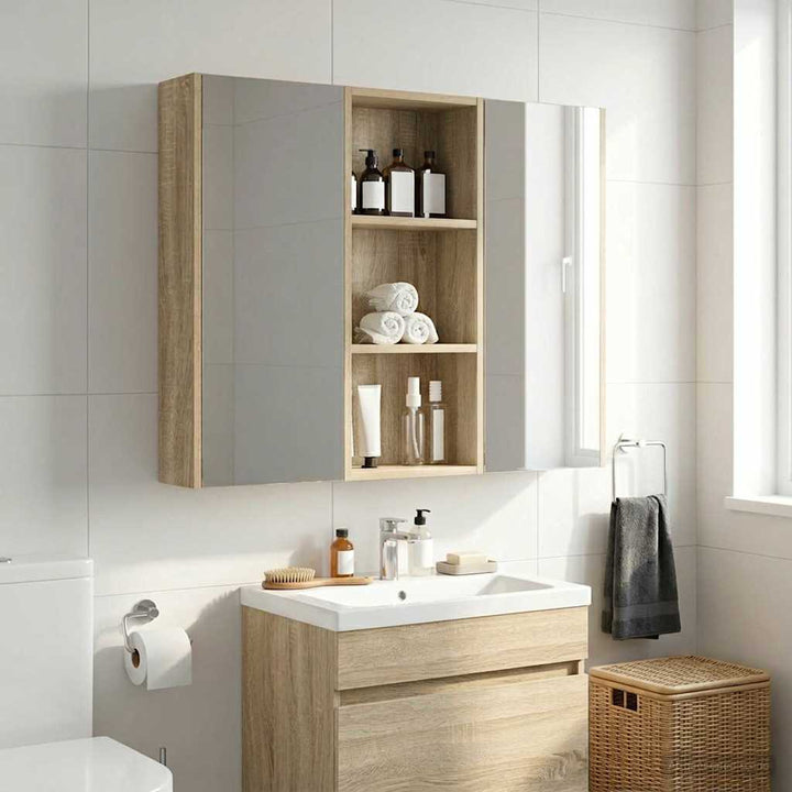 Badeværelsesvægskab Sonoma eg 30 x 14 x 70 cm Konstrueret træ
