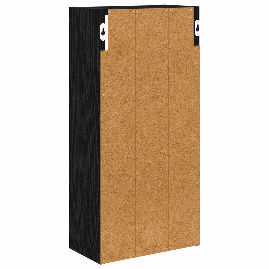Badeværelsesvægskab Sort Eg 30 x 16 x 62,5 cm Konstrueret træ