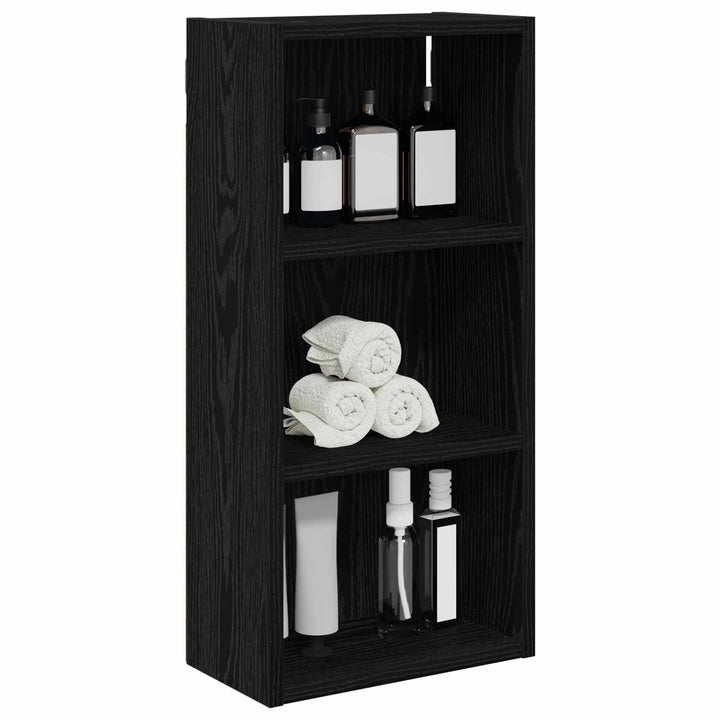 Badeværelsesvægskab Sort Eg 30 x 16 x 62,5 cm Konstrueret træ
