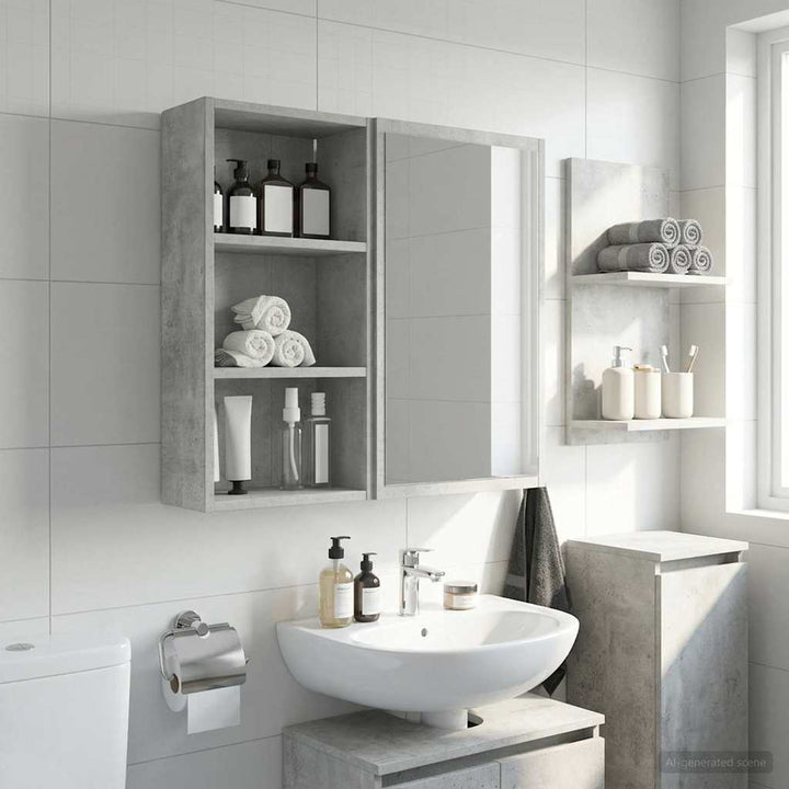 Badeværelsesvægskab BetonGrå 30 x 16 x 62,5 cm Konstrueret træ
