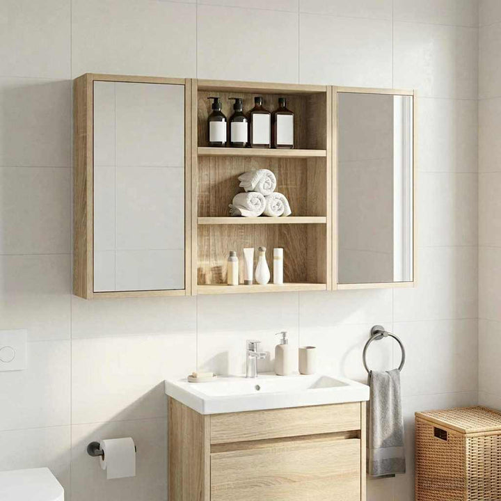 Badeværelsesvægskab Sonoma eg 40 x 10 x 50 cm Konstrueret træ