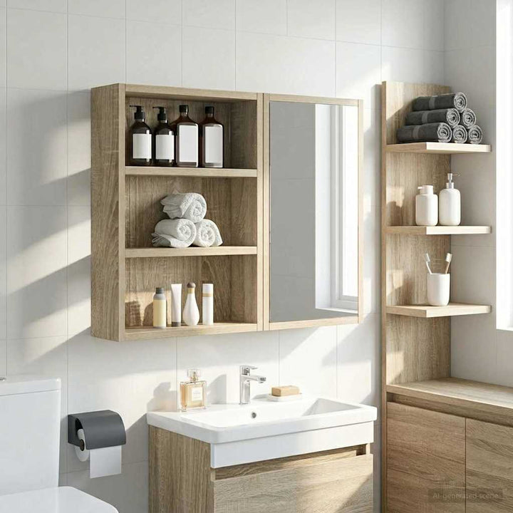 Badeværelsesvægskab Sonoma eg 40 x 10 x 50 cm Konstrueret træ
