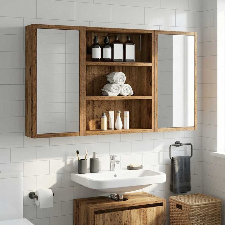 Badeværelsesvægskab Gammelt træ 40 x 10 x 50 cm Konstrueret træ