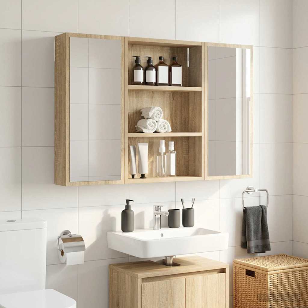 Badeværelsesvægskab Sonoma eg 40 x 10 x 60,5 cm Konstrueret træ