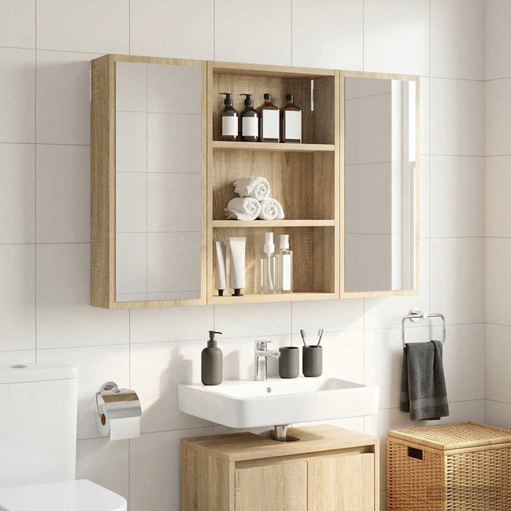 Badeværelsesvægskab Sonoma eg 40 x 10 x 60,5 cm Konstrueret træ