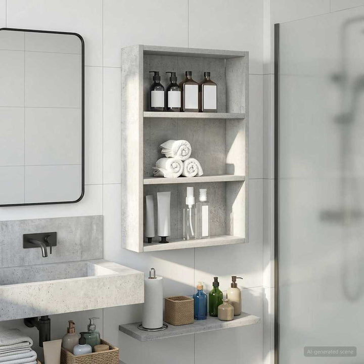 Badeværelsesvægskab BetonGrå 40 x 10 x 60,5 cm Konstrueret træ