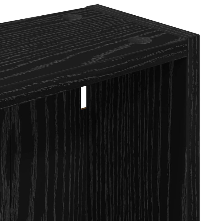 Badeværelsesvægskab Sort Eg 40 x 14 x 70 cm Konstrueret træ