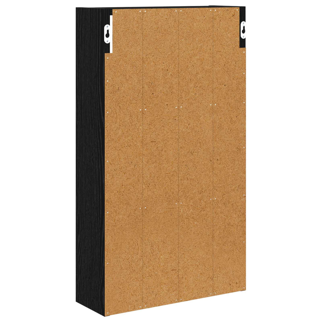 Badeværelsesvægskab Sort Eg 40 x 14 x 70 cm Konstrueret træ