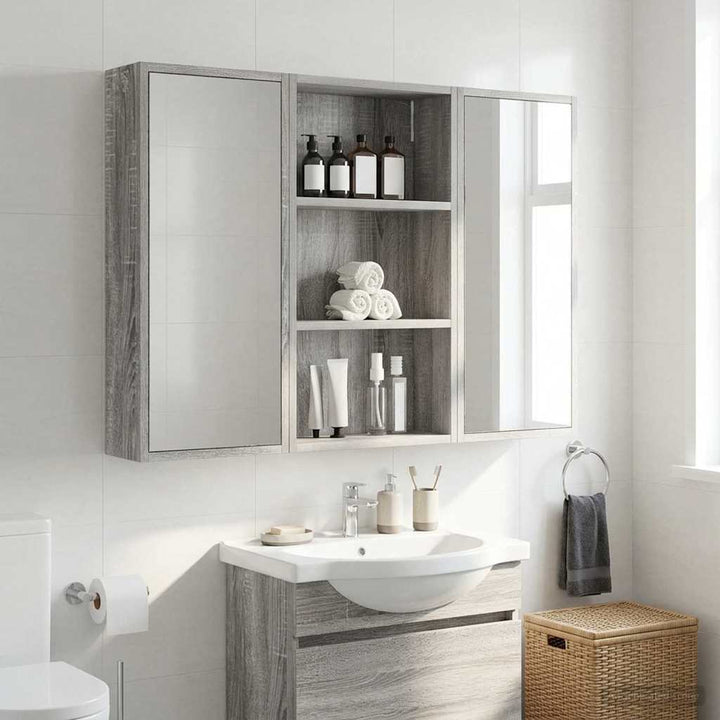 Badeværelsesvægskab Grå Sonoma 40 x 14 x 70 cm Konstrueret træ