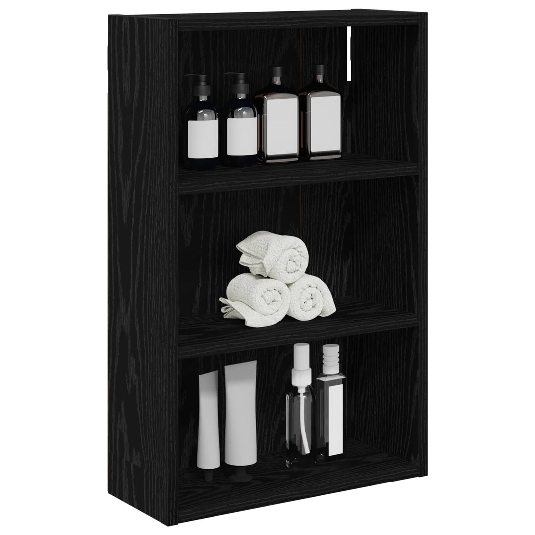 Badeværelsesvægskab Sort Eg 40 x 16 x 62,5 cm Konstrueret træ