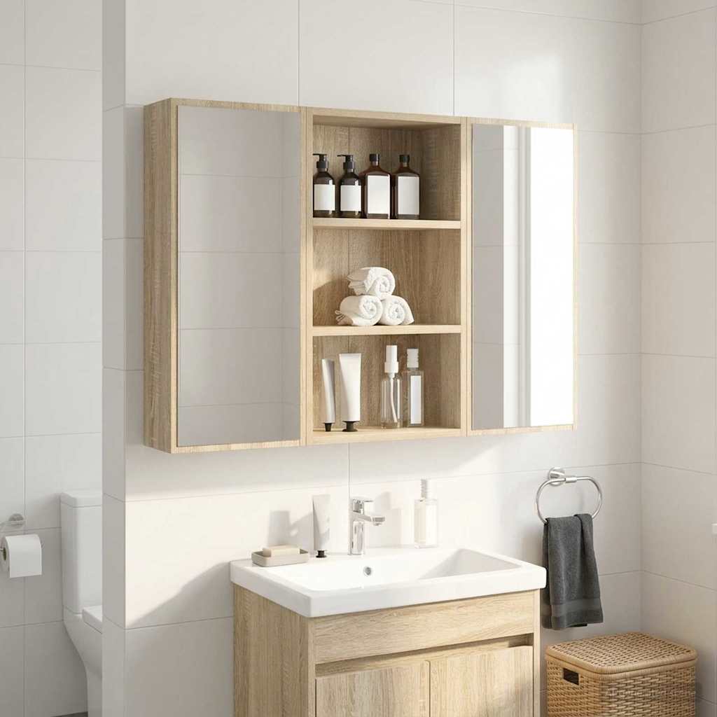 Badeværelsesvægskab Sonoma eg 40 x 16 x 62,5 cm Konstrueret træ