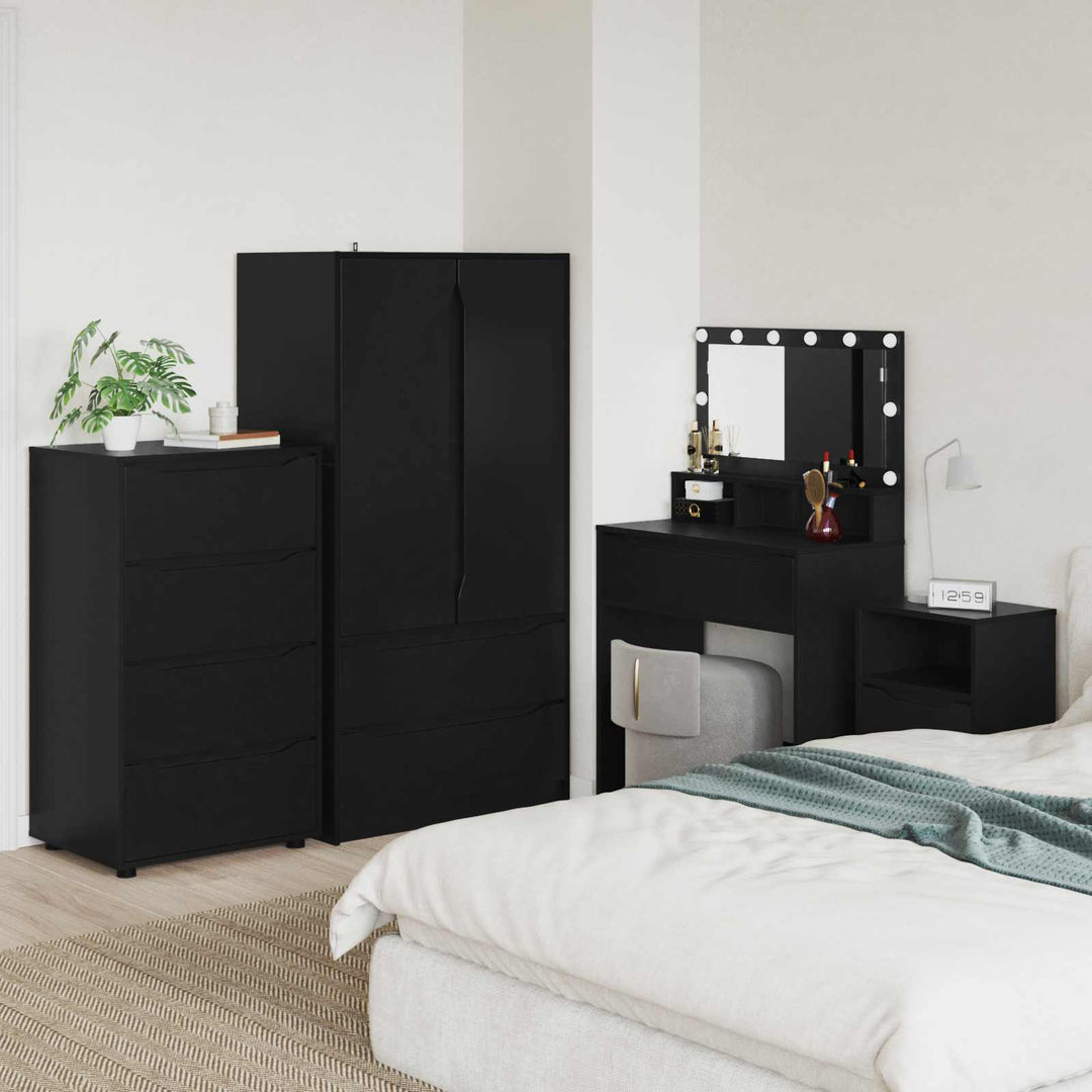 Opbevaringsskabe Sort 60 x 48 x 105 cm Konstrueret træ