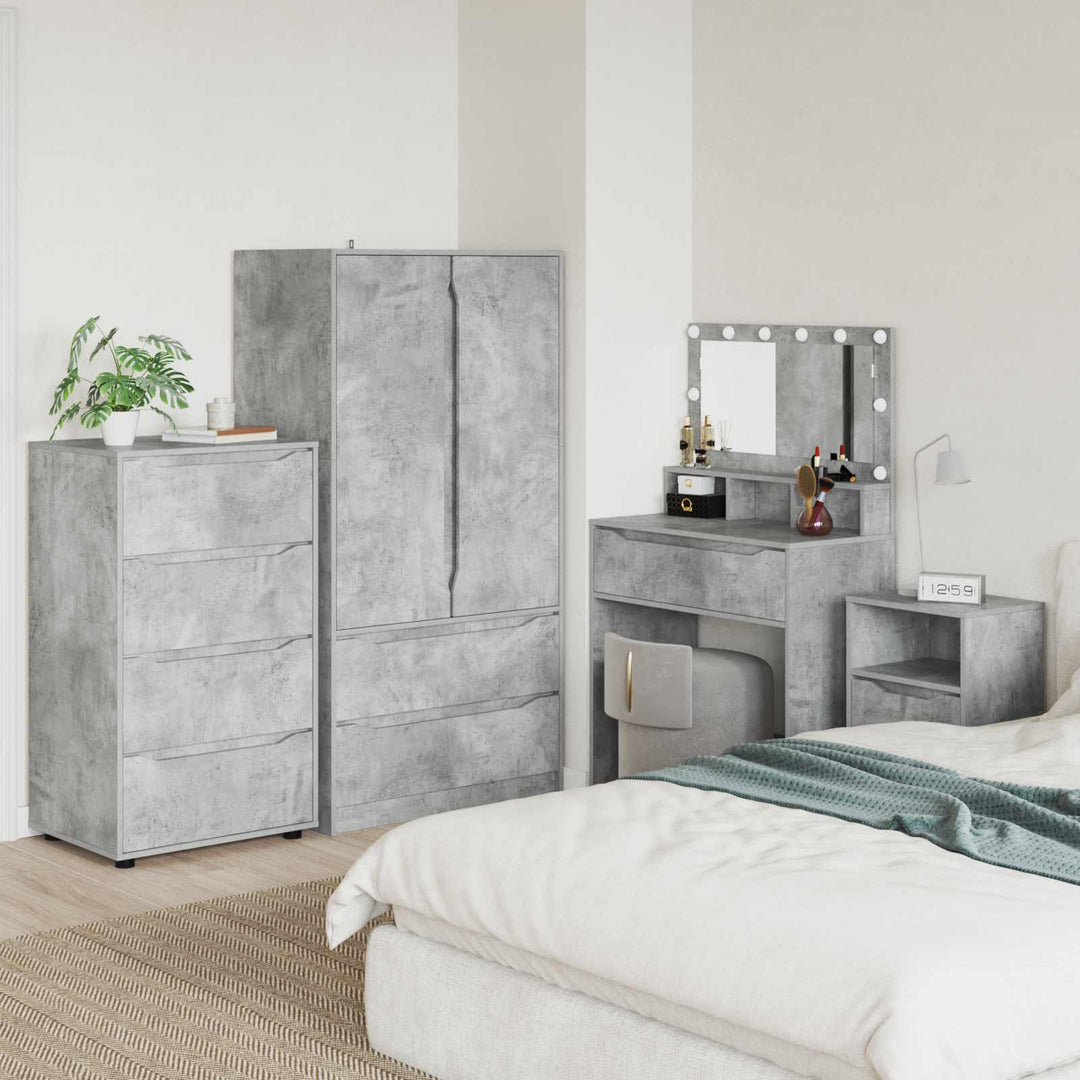 Opbevaringsskabe Beton Grå 60 x 48 x 105 cm Konstrueret træ