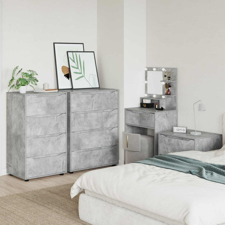 Opbevaringsskabe Beton Grå 60 x 48 x 105 cm Konstrueret træ