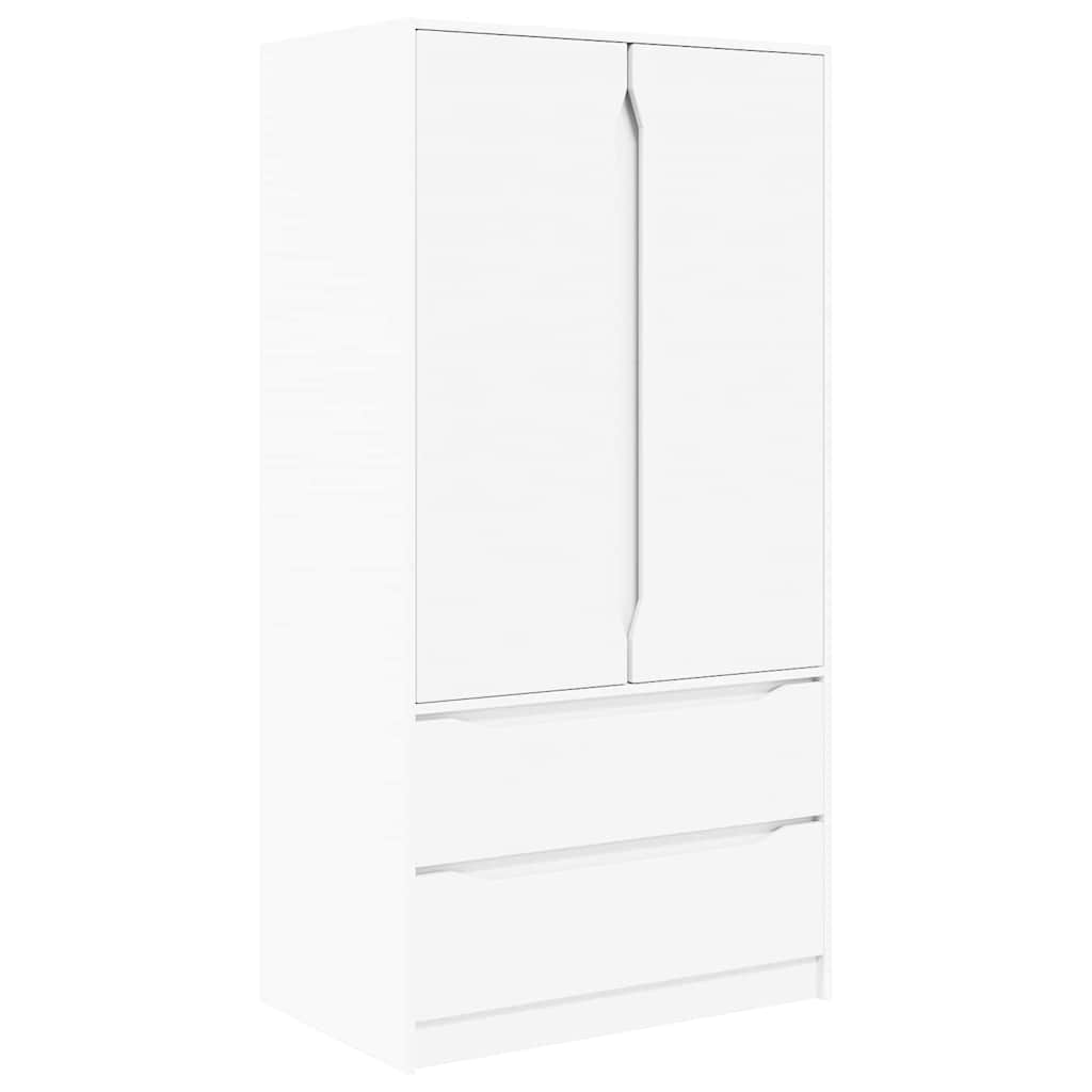 Garderobeskab med dør Hvid 79,5 x 49 x 156 cm Konstrueret træ