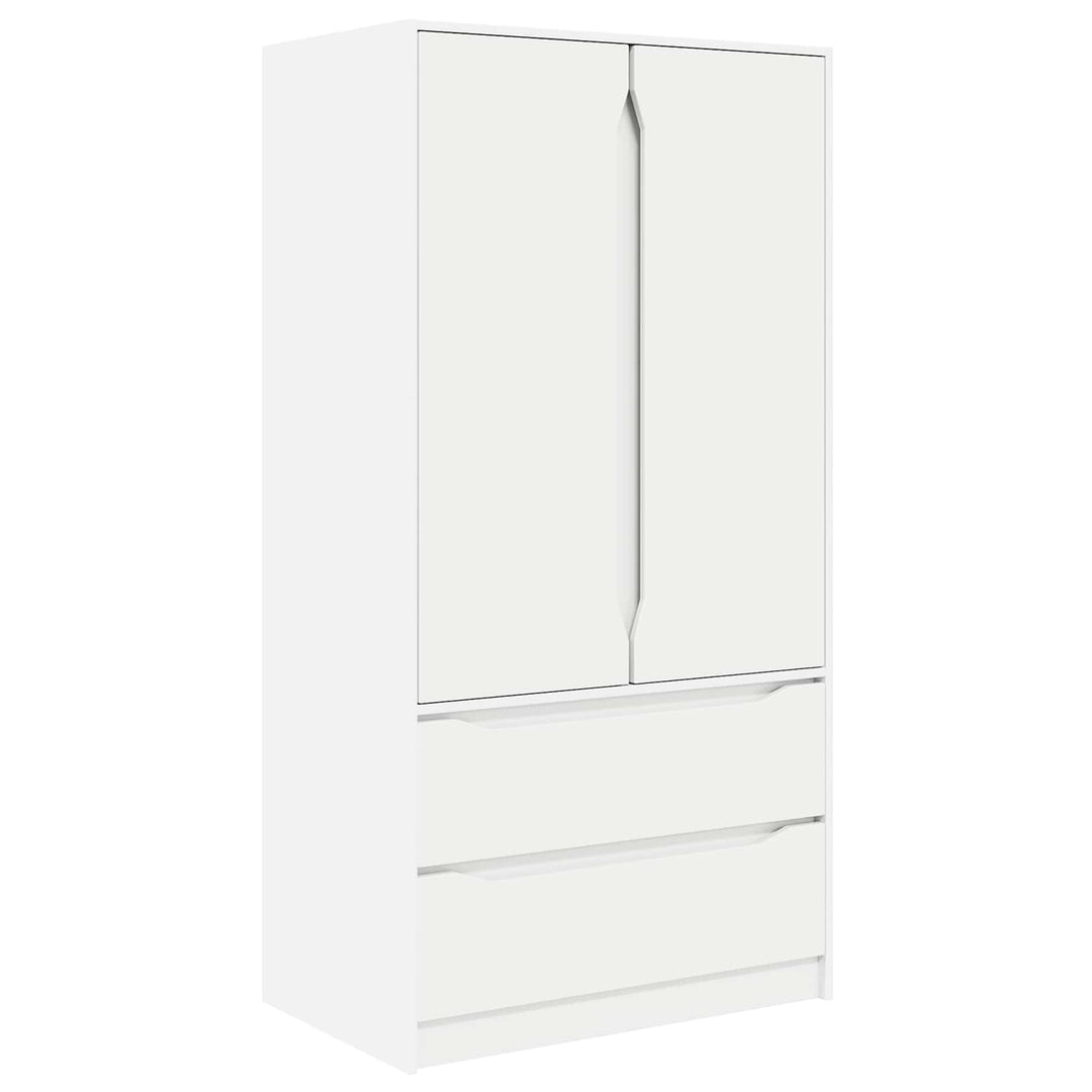Garderobeskab med dør Hvid 79,5 x 49 x 156 cm Konstrueret træ