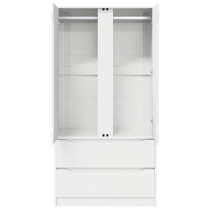 Garderobeskab med dør Hvid 79,5 x 49 x 156 cm Konstrueret træ