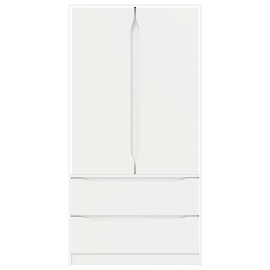Garderobeskab med dør Hvid 79,5 x 49 x 156 cm Konstrueret træ