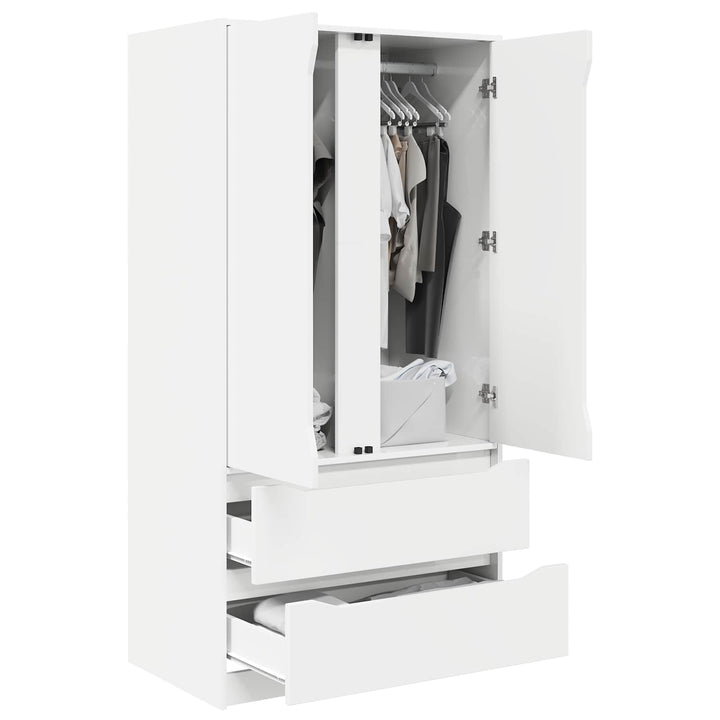 Garderobeskab med dør Hvid 79,5 x 49 x 156 cm Konstrueret træ