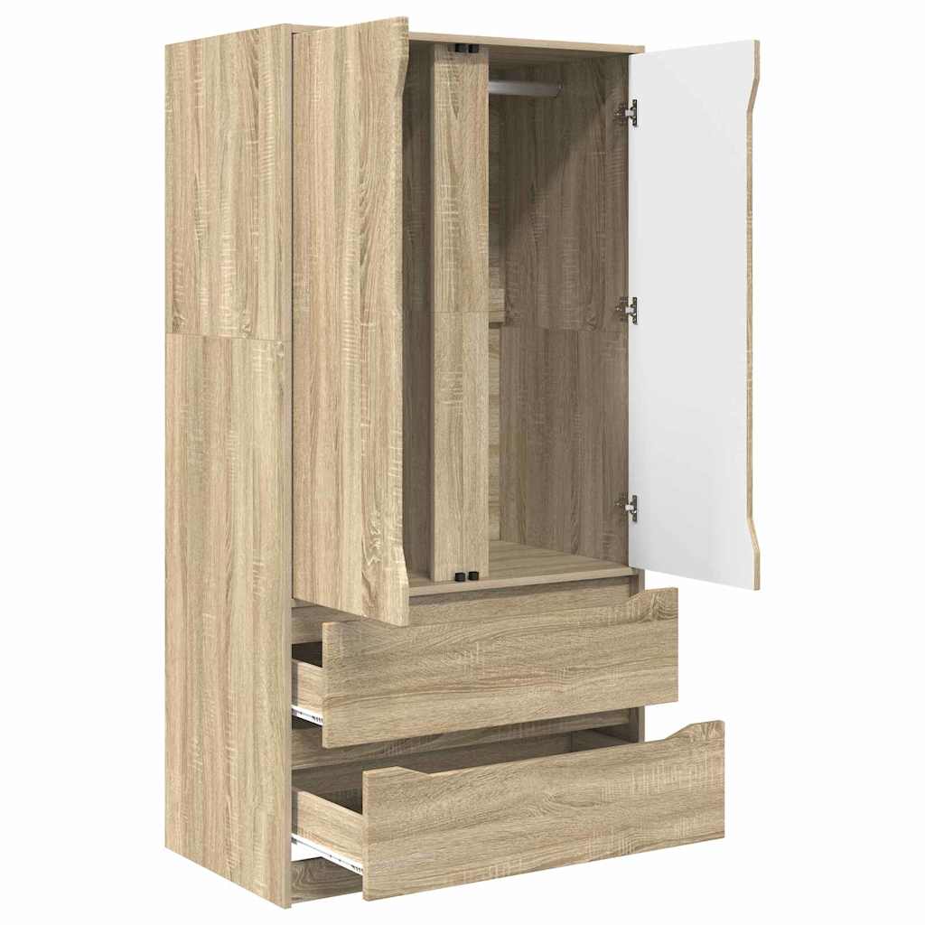 Garderobeskab Sonoma eg 79,5 x 49 x 156 cm Konstrueret træ
