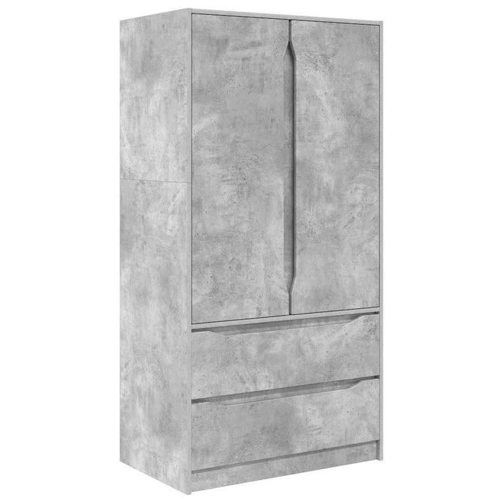 Garderobeskab BetonGrå 79,5 x 49 x 156 cm Konstrueret træ