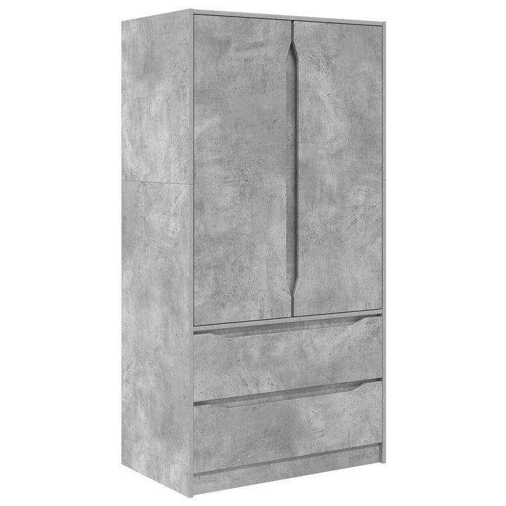 Garderobeskab BetonGrå 79,5 x 49 x 156 cm Konstrueret træ