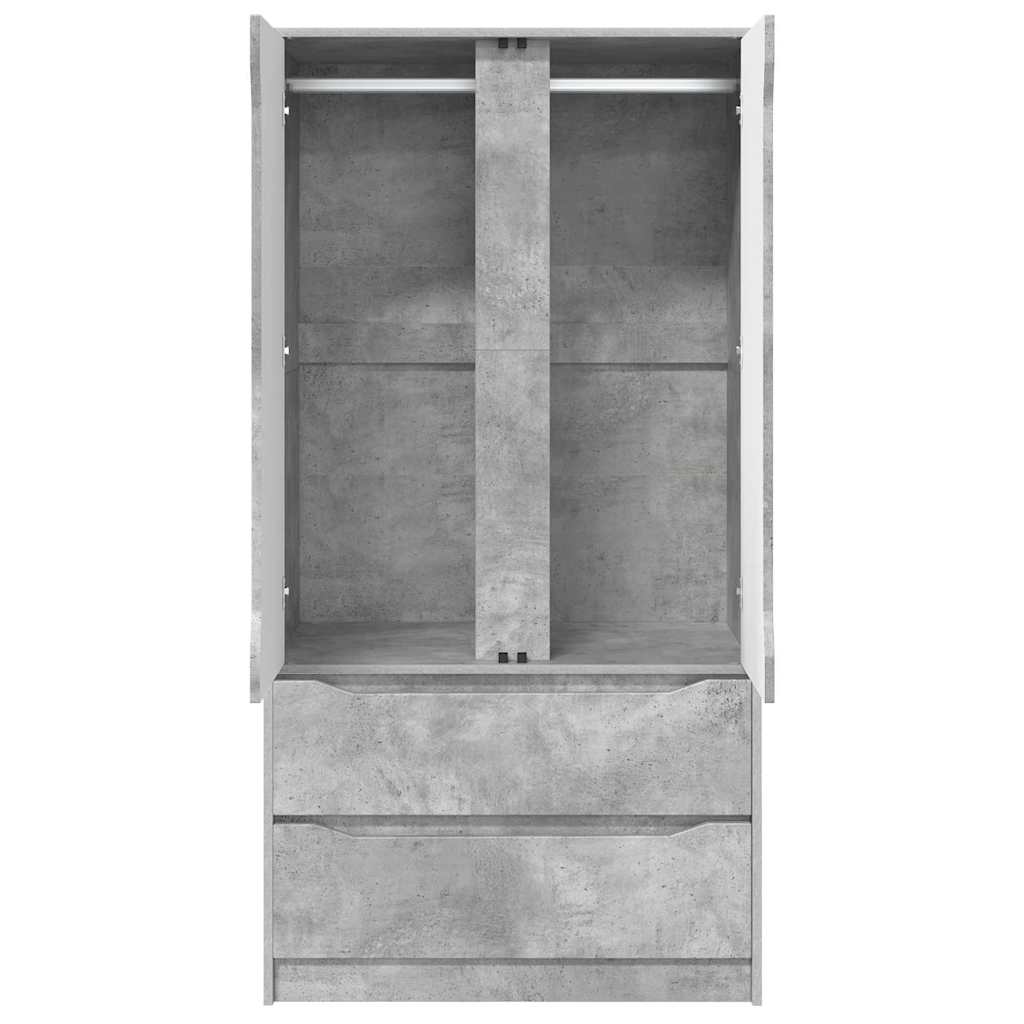 Garderobeskab BetonGrå 79,5 x 49 x 156 cm Konstrueret træ