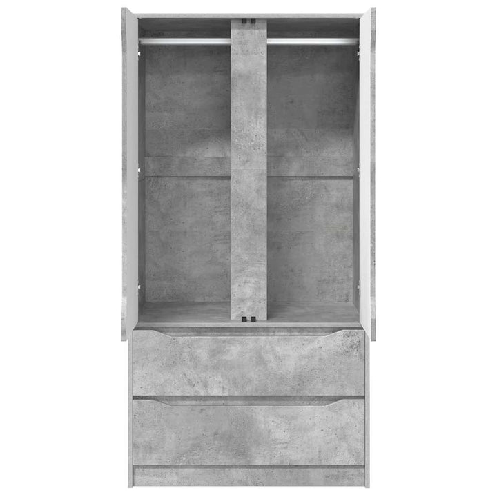Garderobeskab BetonGrå 79,5 x 49 x 156 cm Konstrueret træ