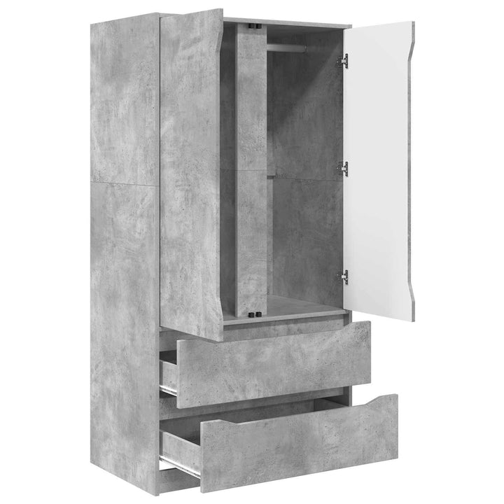 Garderobeskab BetonGrå 79,5 x 49 x 156 cm Konstrueret træ