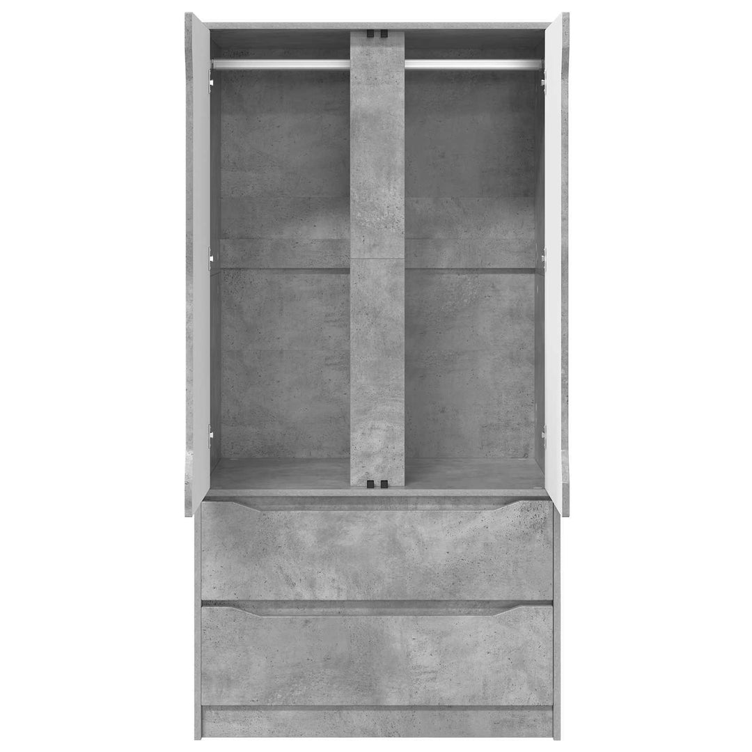 Garderobeskab BetonGrå 79,5 x 49 x 156 cm Konstrueret træ