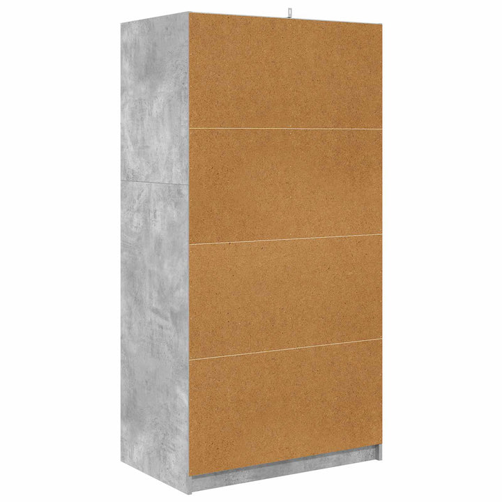 Garderobeskab BetonGrå 79,5 x 49 x 156 cm Konstrueret træ