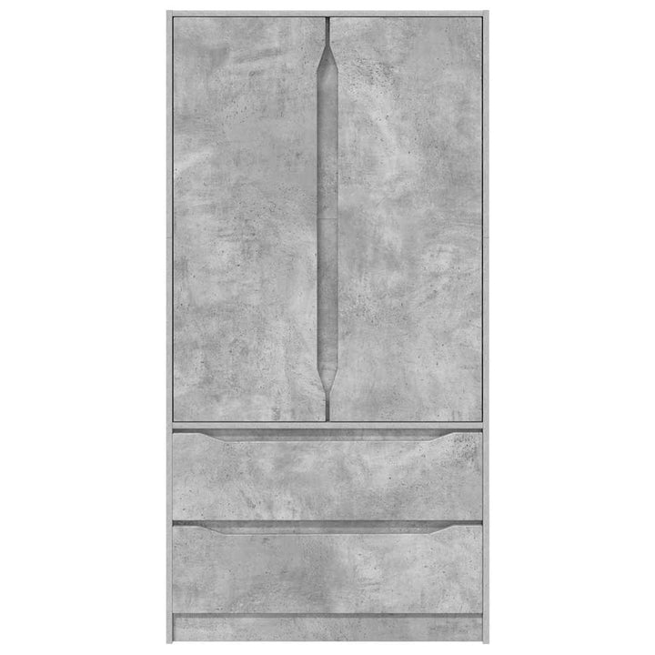 Garderobeskab BetonGrå 79,5 x 49 x 156 cm Konstrueret træ