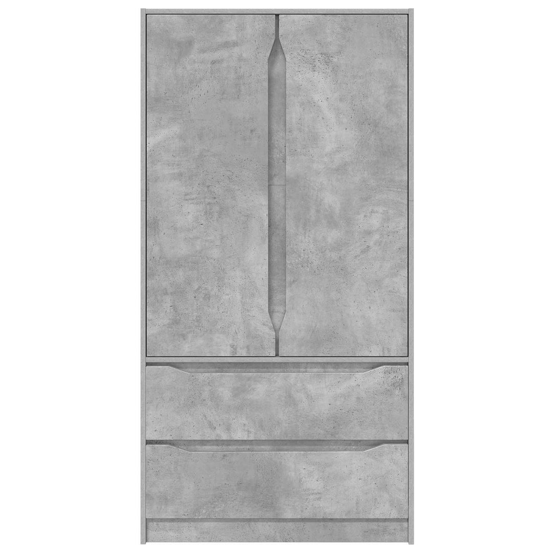 Garderobeskab BetonGrå 79,5 x 49 x 156 cm Konstrueret træ