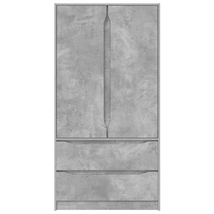 Garderobeskab BetonGrå 79,5 x 49 x 156 cm Konstrueret træ