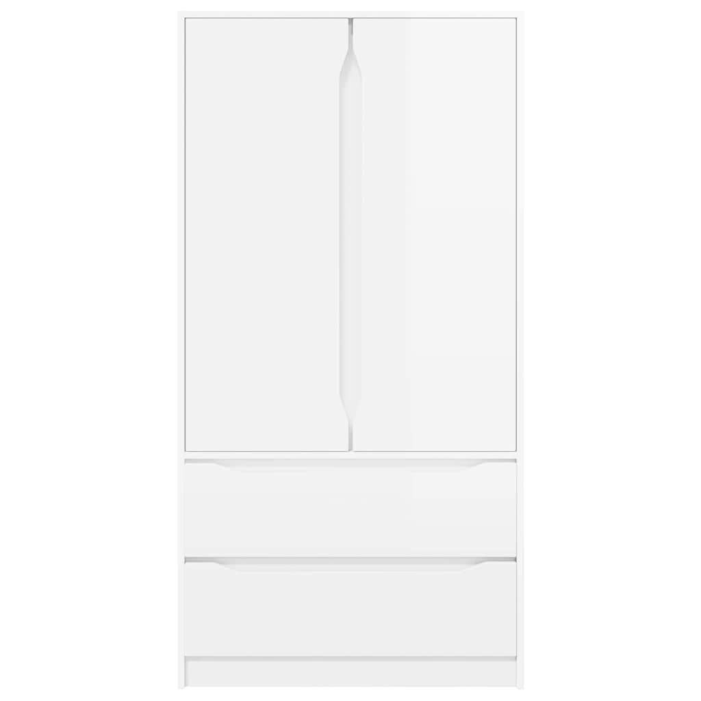 Garderobeskab Højglans Hvid 79,5 x 49 x 156 cm Konstrueret træ